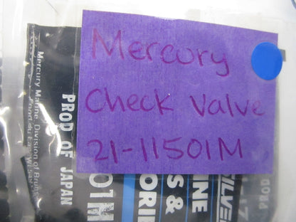 NEW OEM 21-11501M Mercury Quicksilver Check Valve 0810