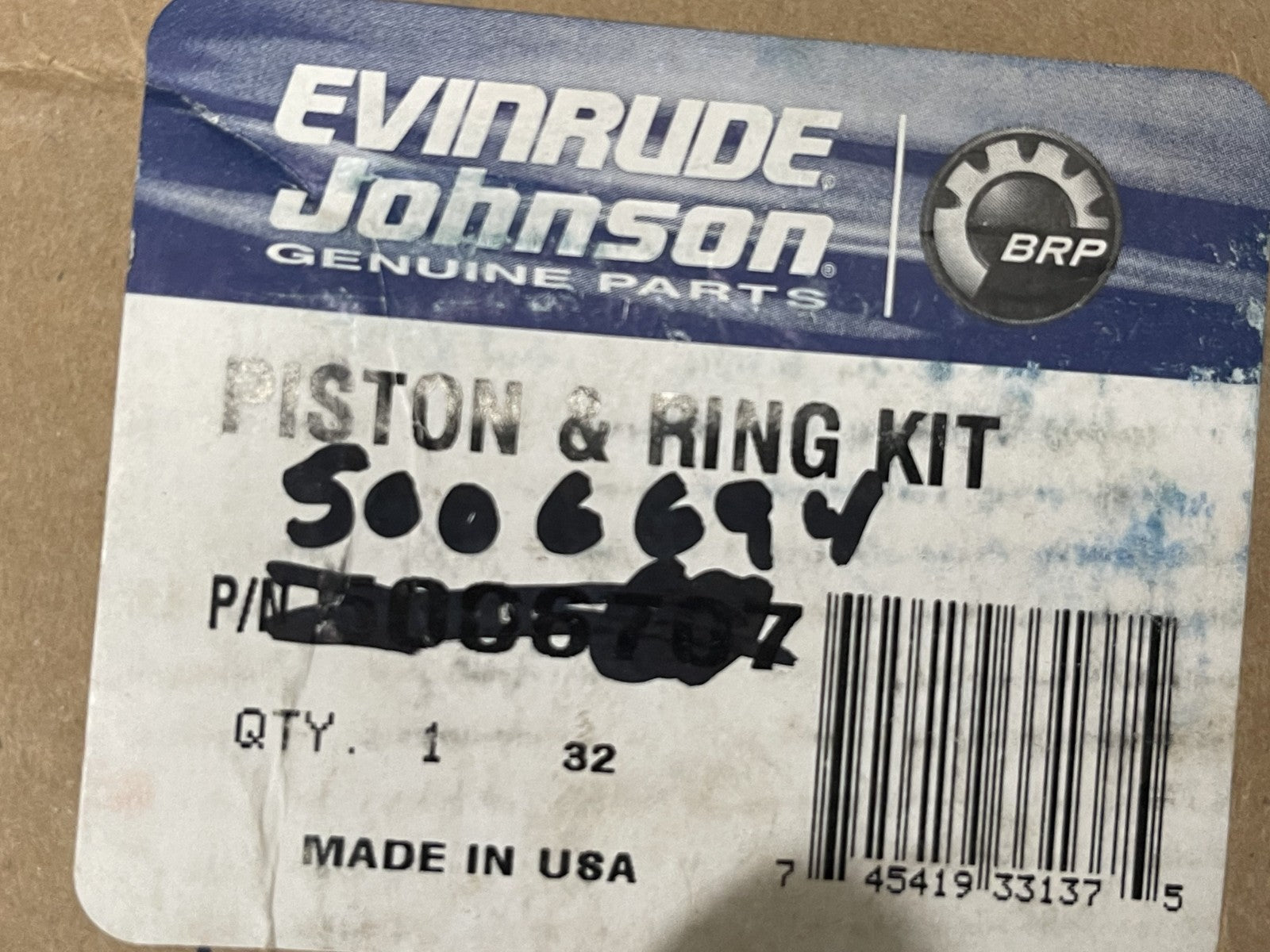 NEW OEM 5006694 Johnson Evinrude Piston & Ring Kit 0670
