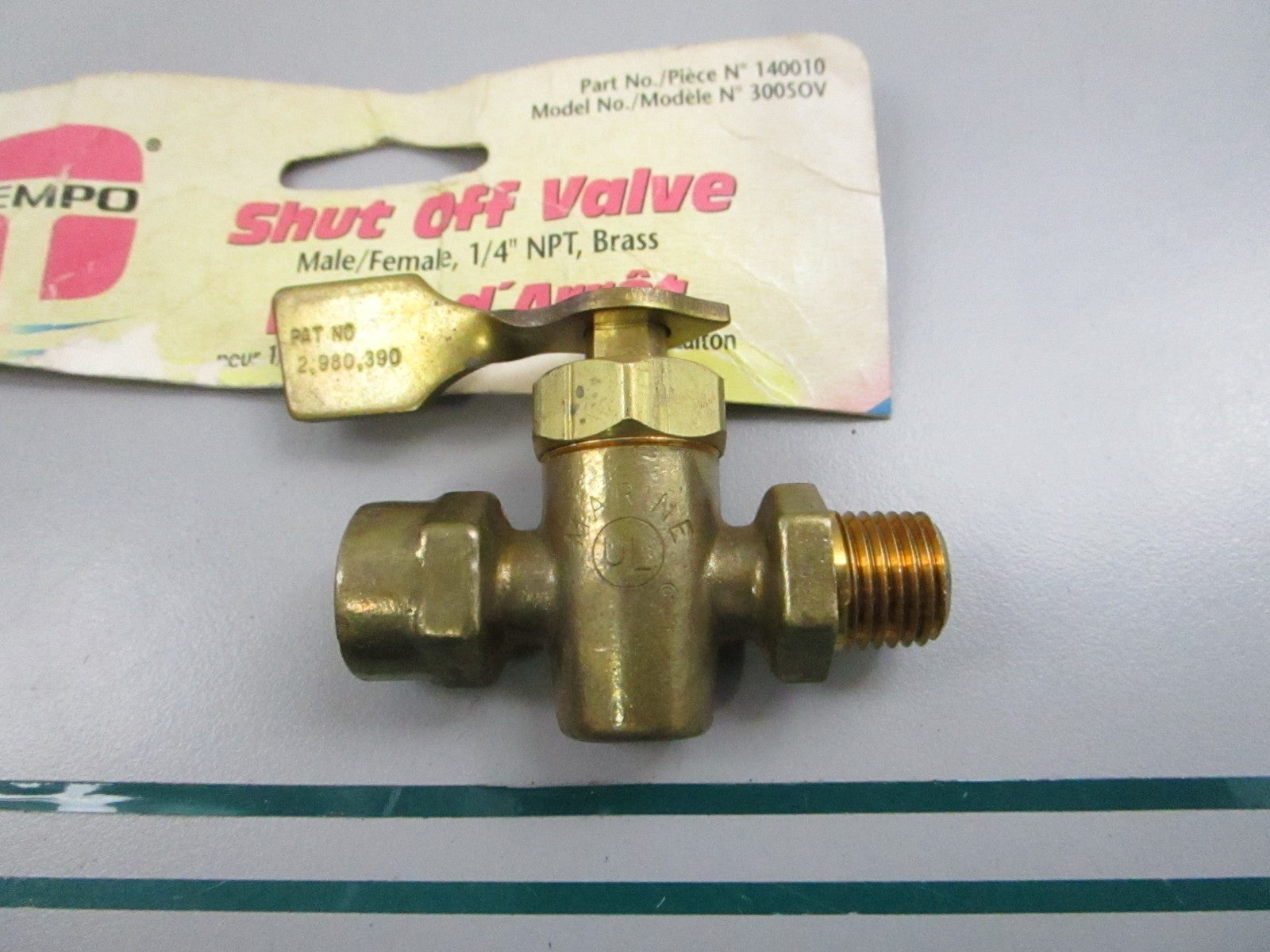 Tempo NEW Fuel Shut Off Valve 1/4" NPT Brass Male Female 140010 NOS 0810