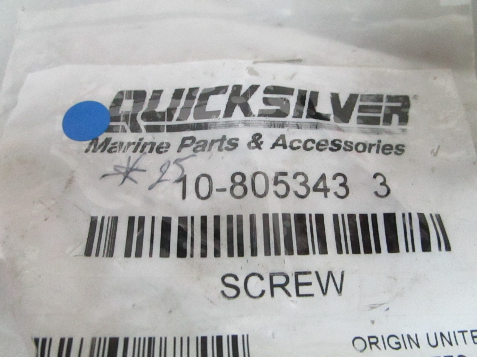 *NEW OEM* 0810 Mercury Quicksilver Screw 10-805343 3