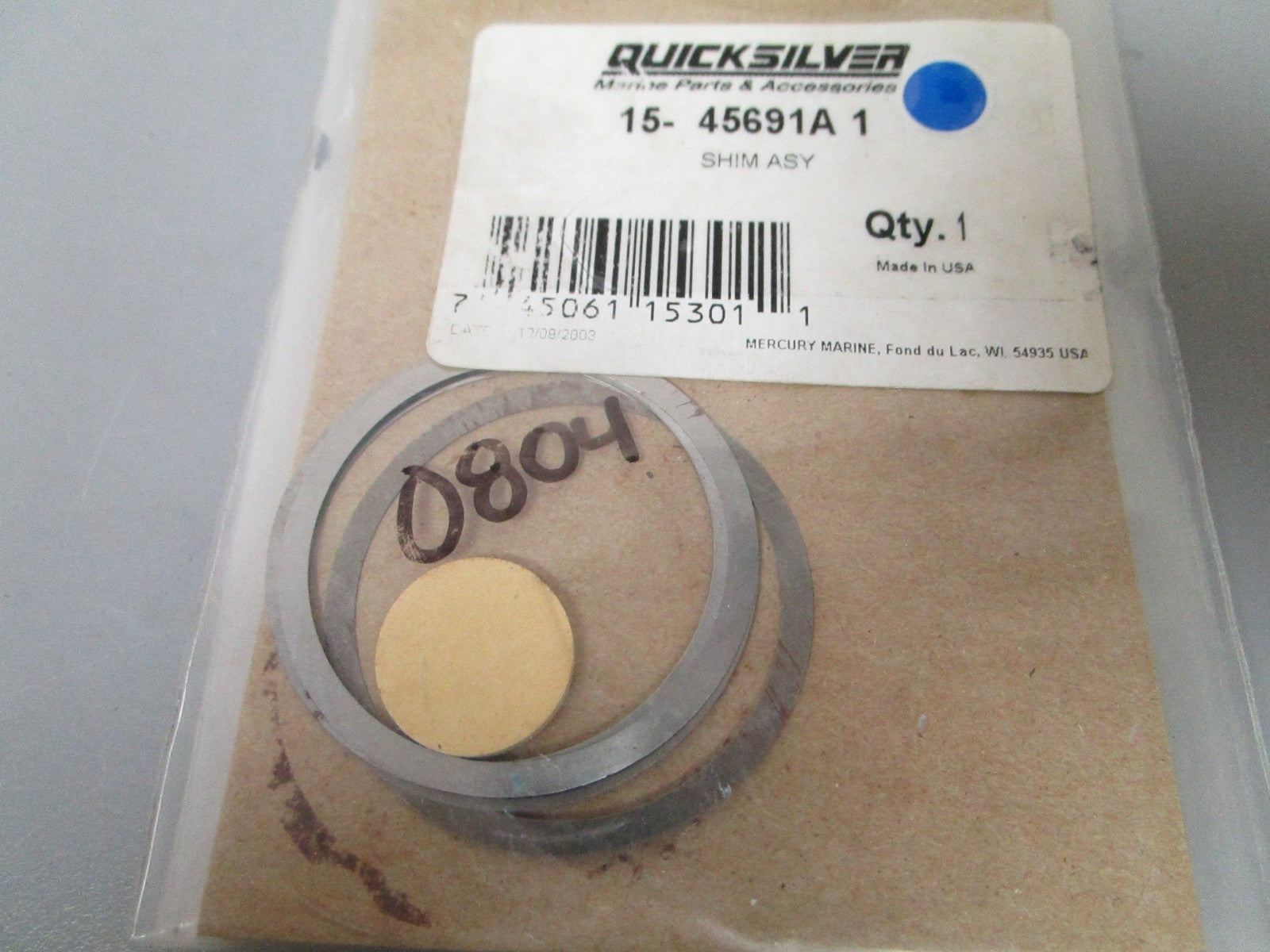 NEW OEM (LOT OF 4) 15-45691A 1 Mercury Quicksilver Shim Assembly 0810