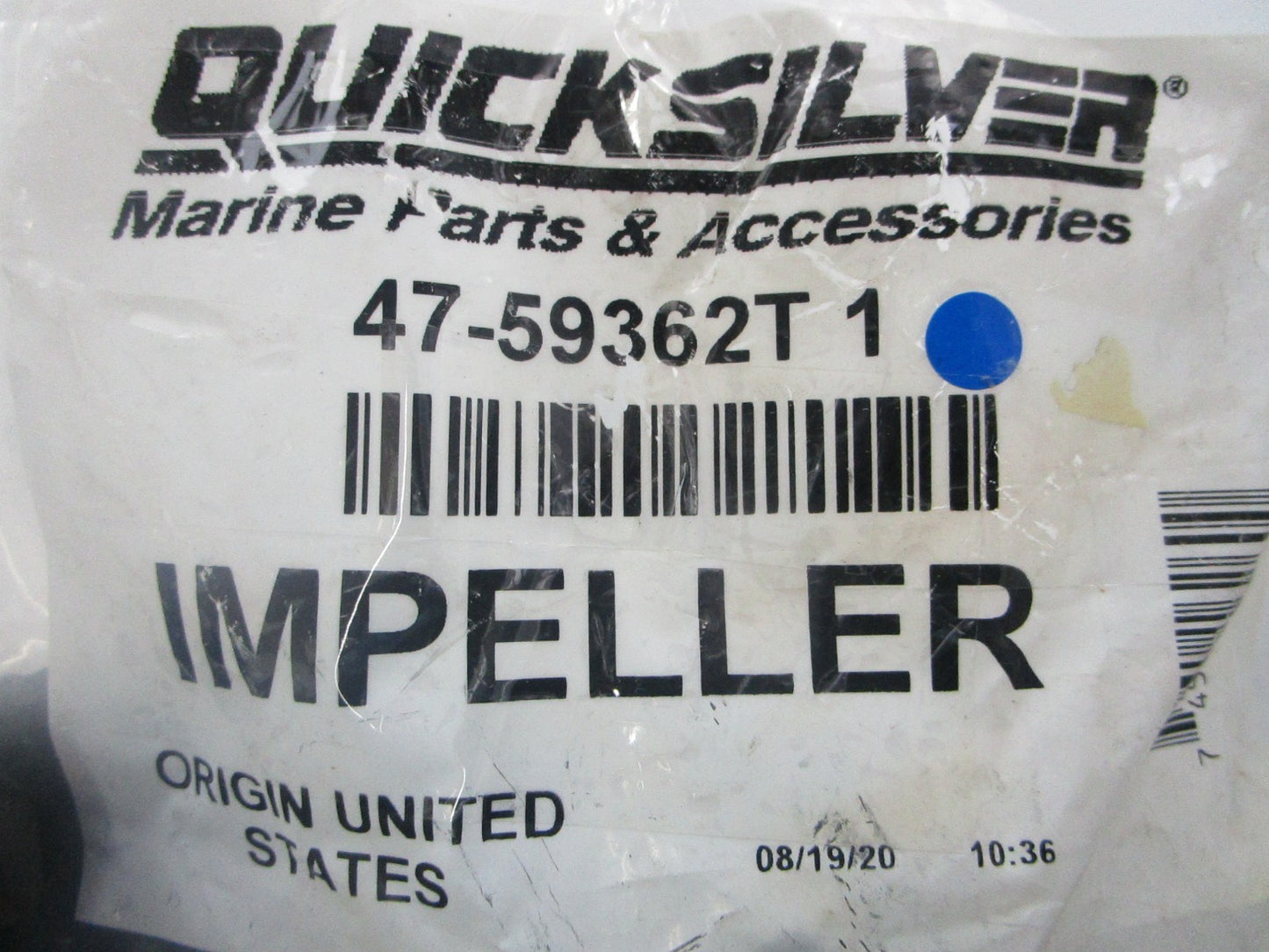 *NEW OEM* 0810 Mercury Quicksilver Impeller 47-59362T 1