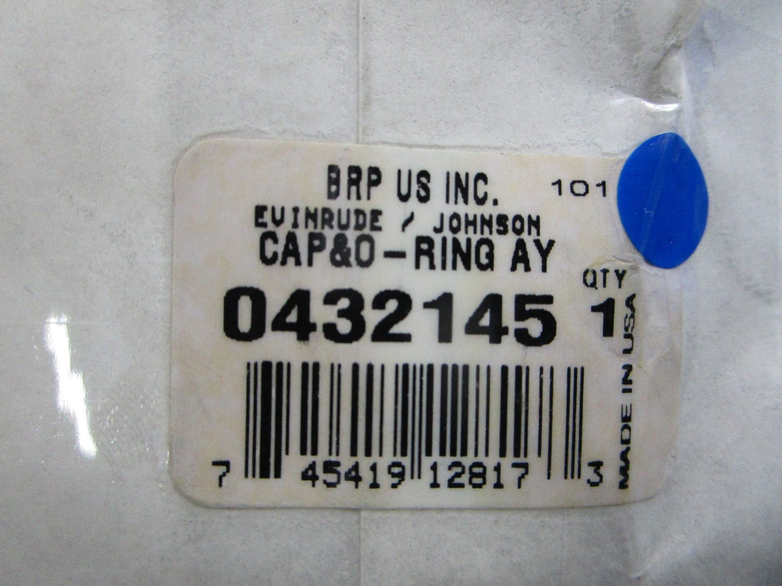 *NEW OEM* 0810 OMC Johnson Evinrude Cap & O-Ring Assembly 432145 0432145