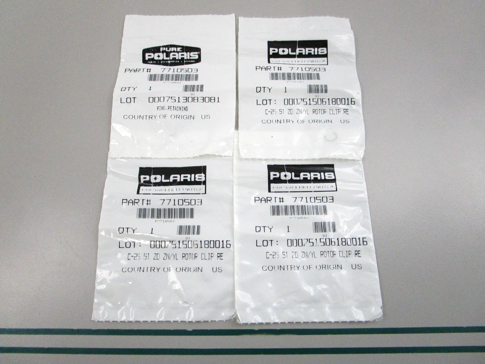 NEW OEM (LOT OF 4) 7710503 Polaris Retaining Ring 0810