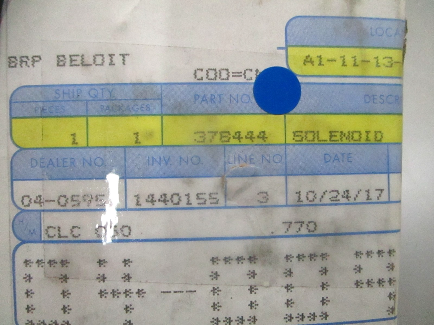 *NEW OEM* 0810 OMC Johnson Evinrude Solenoid 378444 0378444