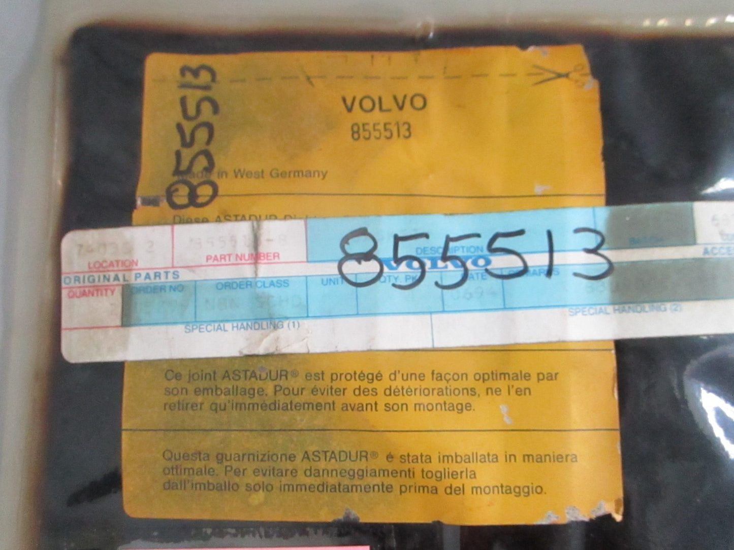 NEW OEM 855513 Volvo Penta Gasket 0820