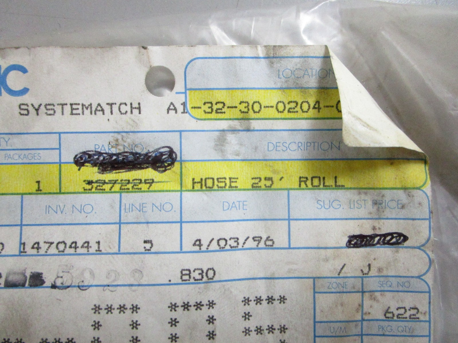 *NEW OEM* 0820 OMC Johnson Evinrude 25' Roll Hose 327229 0327229
