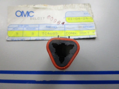 *NEW OEM* 0810 OMC Johnson Evinrude 3-Socket Connector 514685 0514685