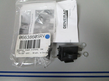 NEW OEM 0663860SRV Generac Brush Holder & Instructions 0720