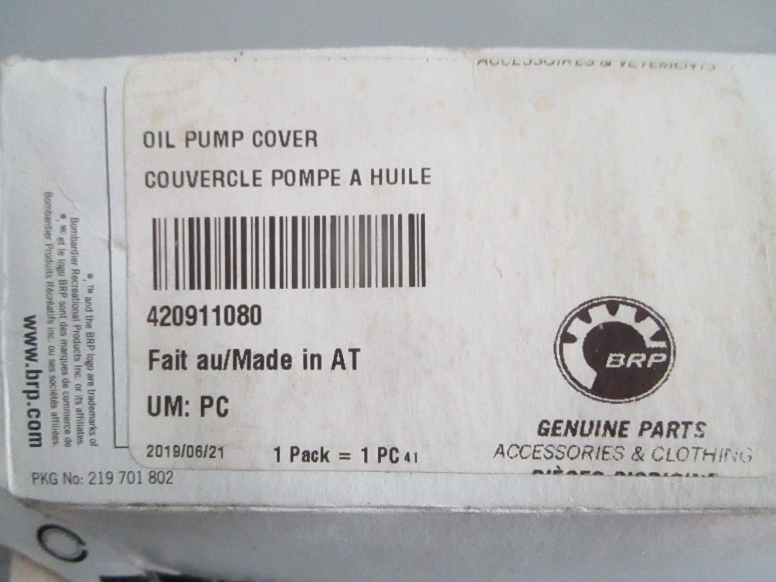 NEW OEM 420911080 Sea Doo Oil Pump Cover 0820
