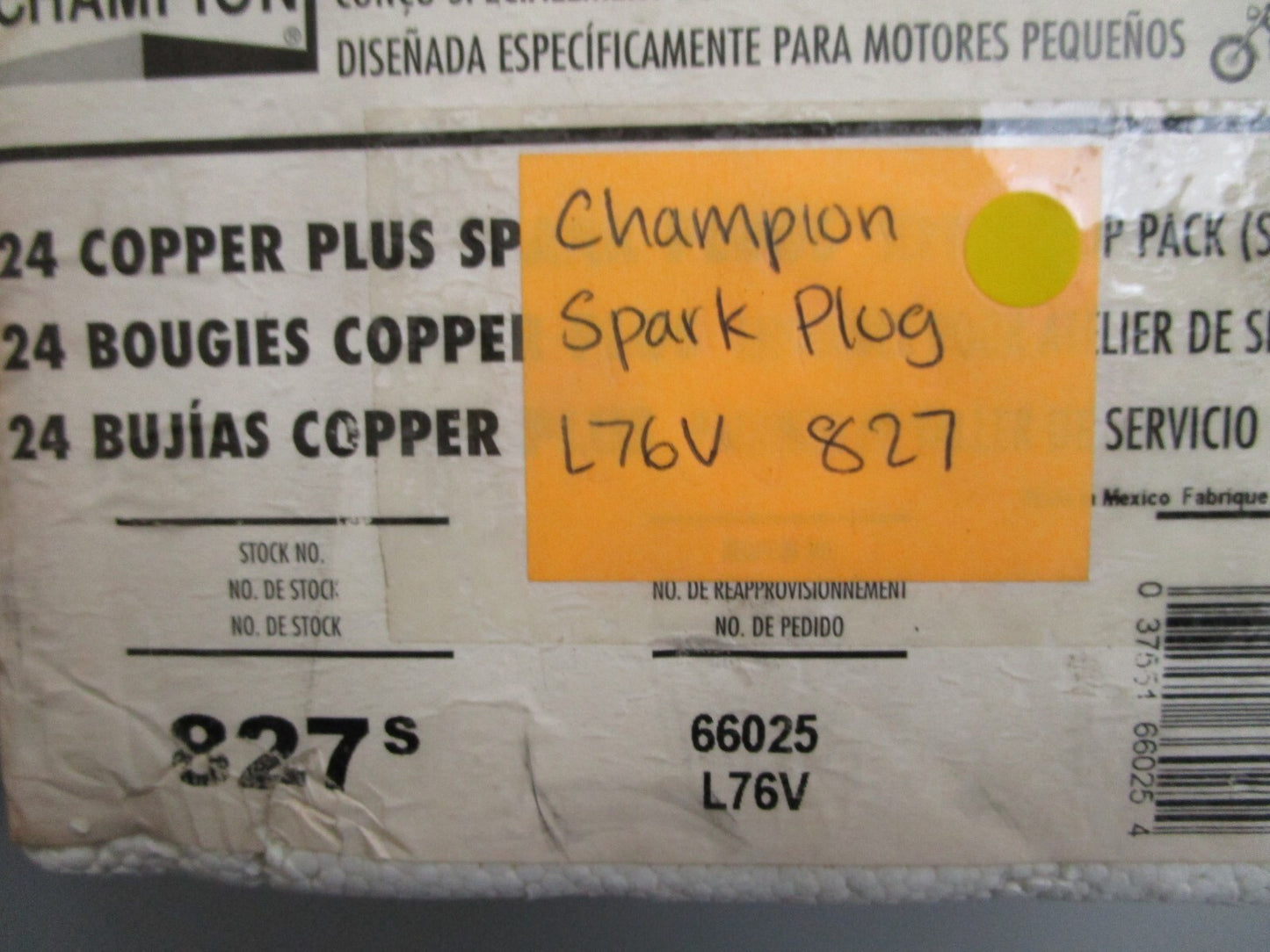 *NEW* (LOT OF 24) 0820 Champion Spark Plug L76V 827