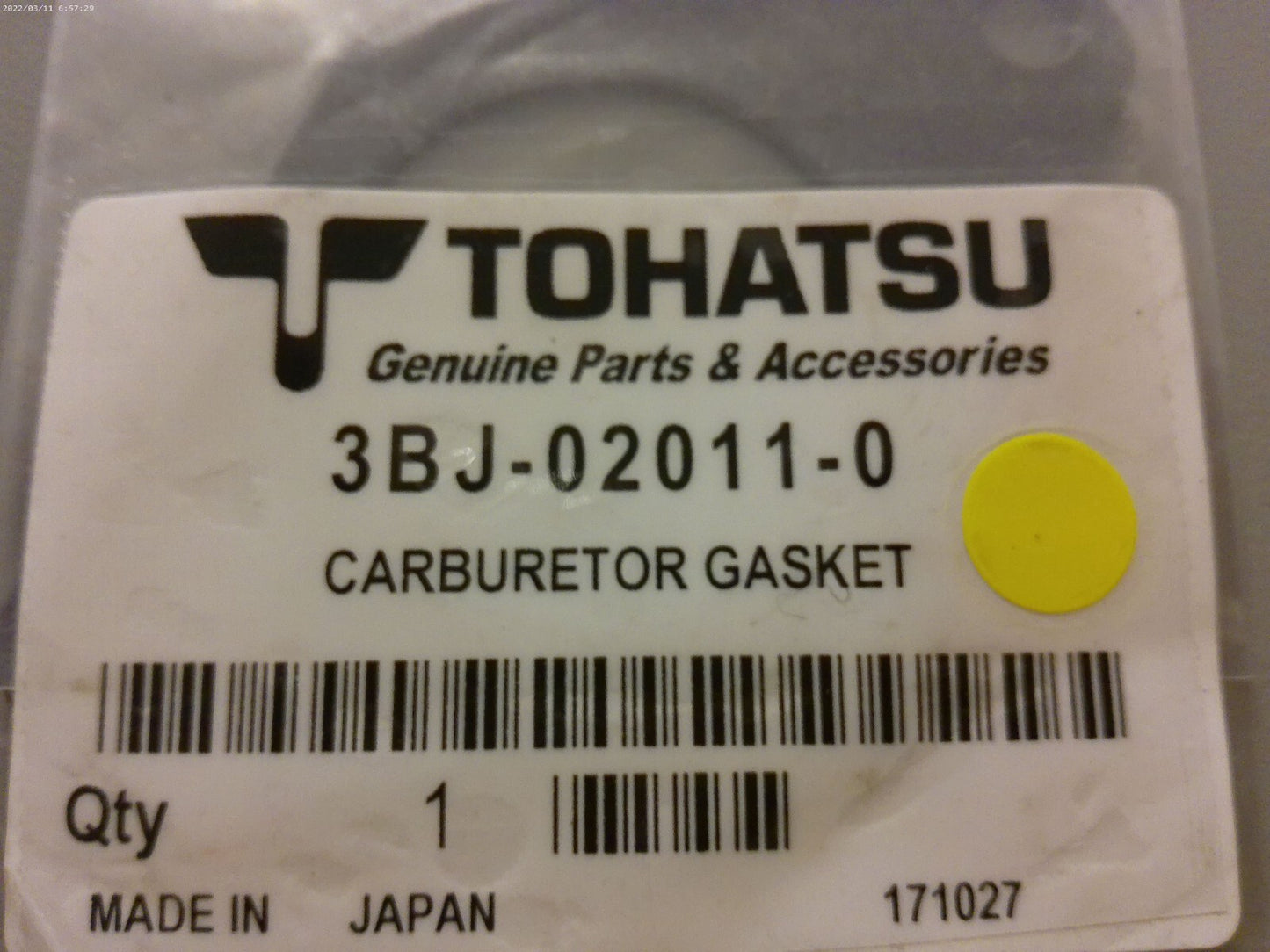 *NEW OEM* 0810 Tohatsu Carburetor Gasket 3BJ-02011-0 3BJ020110
