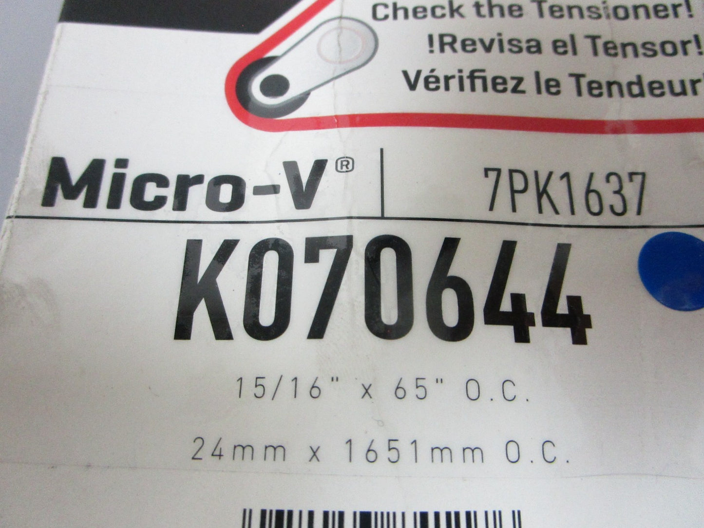 NEW K070644 Gates Micro-V 15/16" x 65" Serpentine Belt 0720