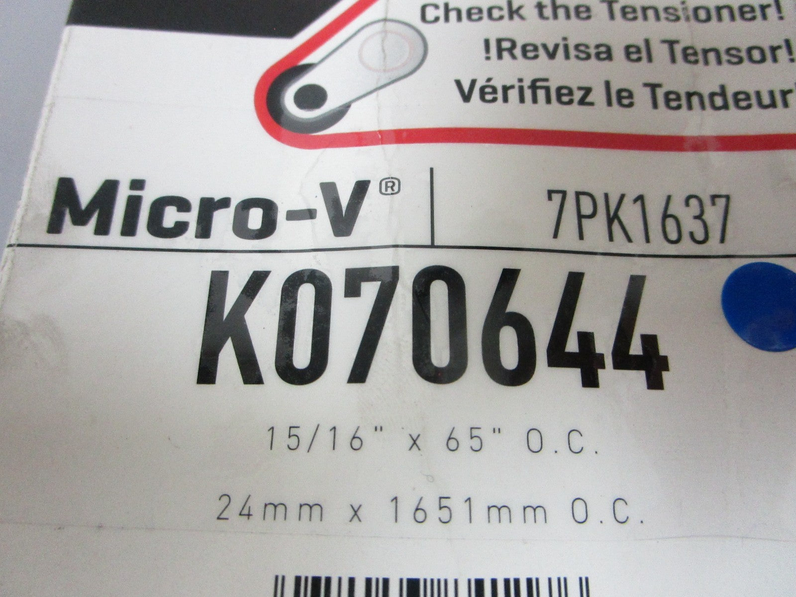 NEW K070644 Gates Micro-V 15/16" x 65" Serpentine Belt 0720