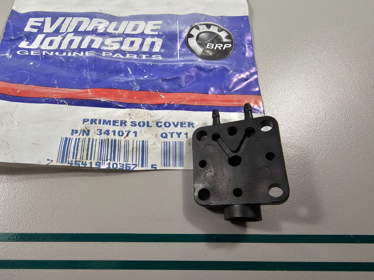 NEW OEM 341071 0341071 OMC Johnson Evinrude Primer Solenoid Cover 0810