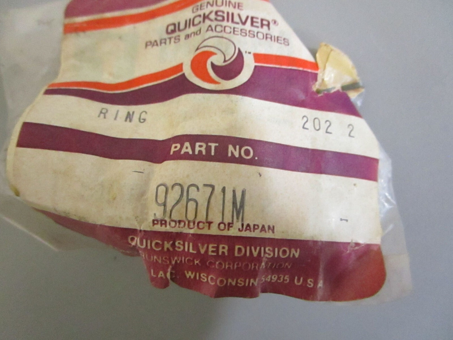 *NEW OEM* 0770 Mercury Quicksilver Stop Ring 92671M