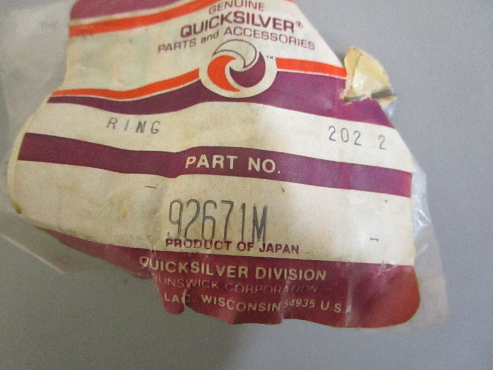 *NEW OEM* 0770 Mercury Quicksilver Stop Ring 92671M