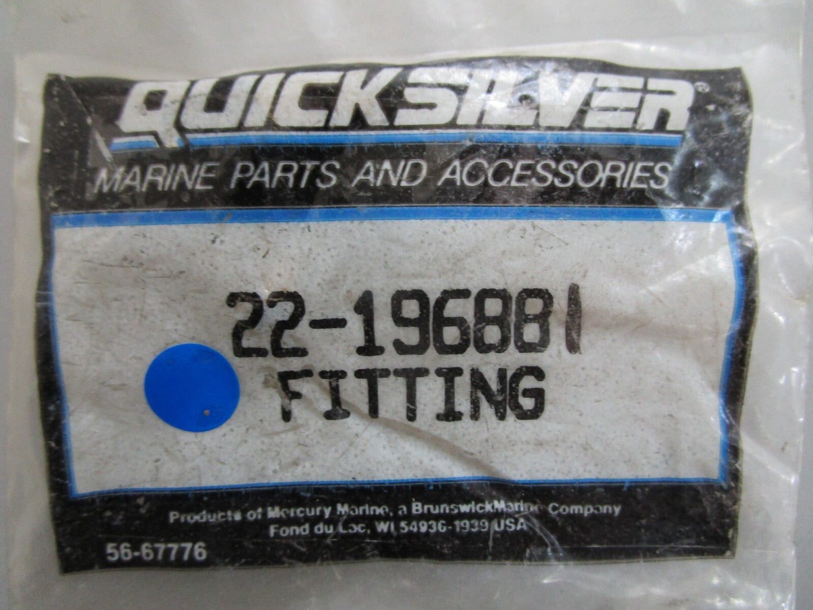 *NEW OEM* 0820 Mercury Quicksilver Fitting 22-196881