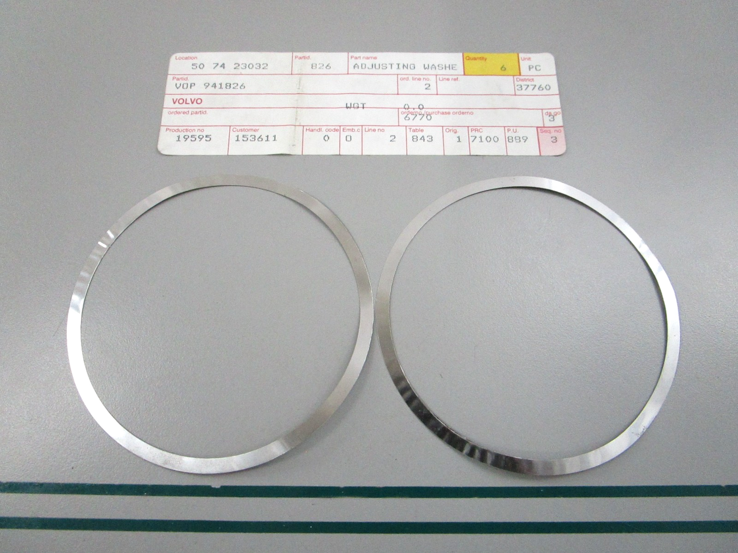 NEW OEM (LOT OF 2) 941826 Volvo Penta Shim 0810