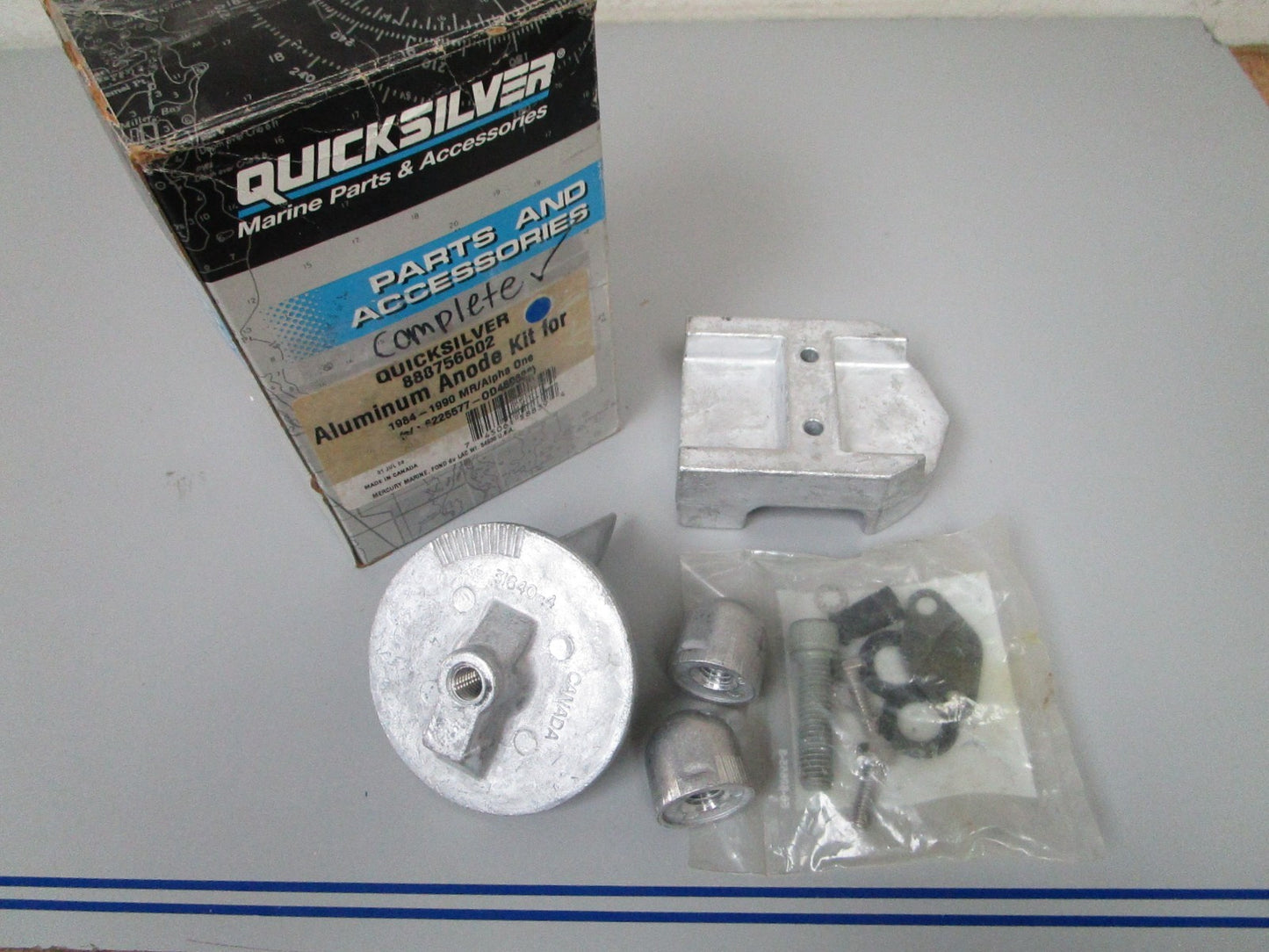 NEW OEM 888756Q02 Mercury Quicksilver Mercruiser Alpha I Aluminum Anode Kit 0720