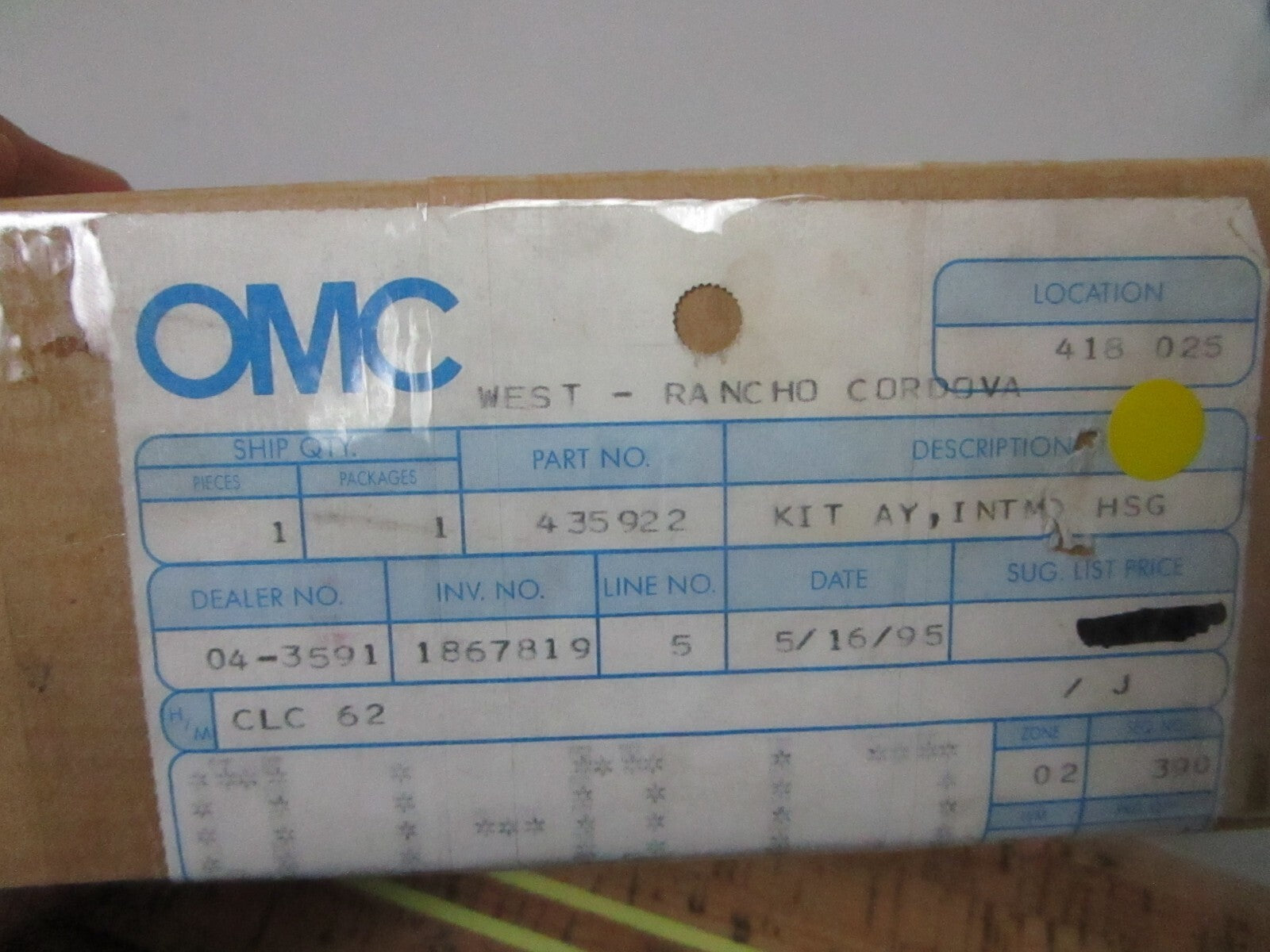 *NEW OEM* 0720 OMC Johnson Evinrude Housing Kit Assembly 435922 0435922