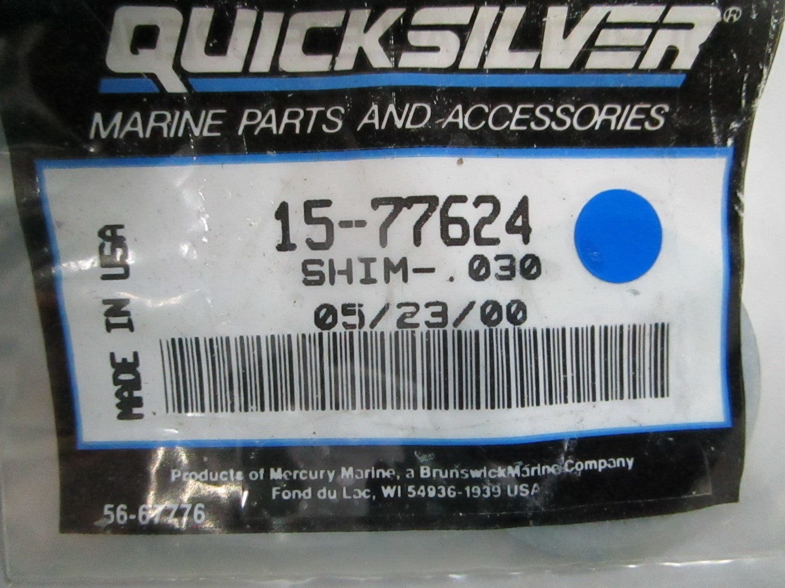 *NEW OEM* 0810 Mercury Quicksilver .030 Shim 15-77624