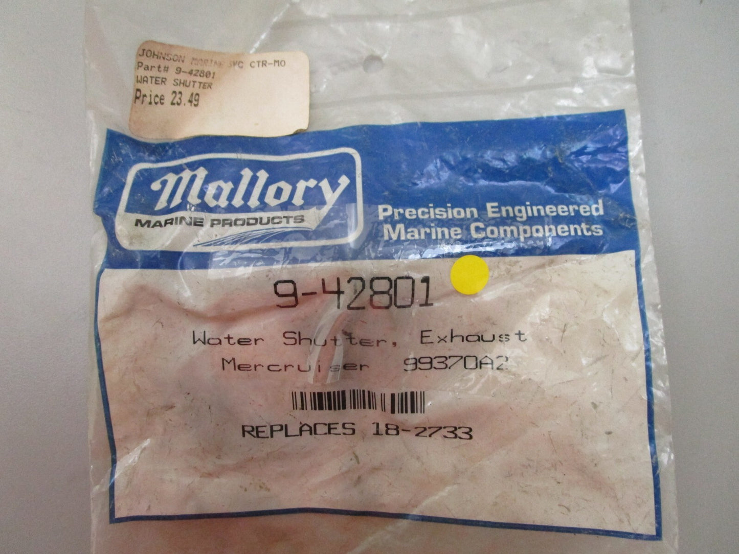 *NEW* 0810 Mallory Exhaust Water Shutter 9-42801