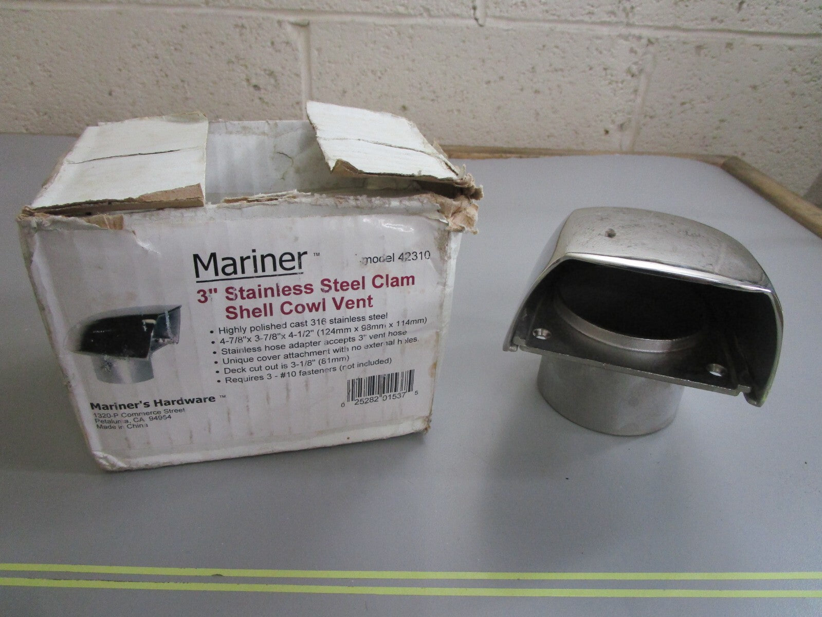 *NEW* 0820 Mariner's Hardware 3" Stainless Steel Cowl Vent 42310
