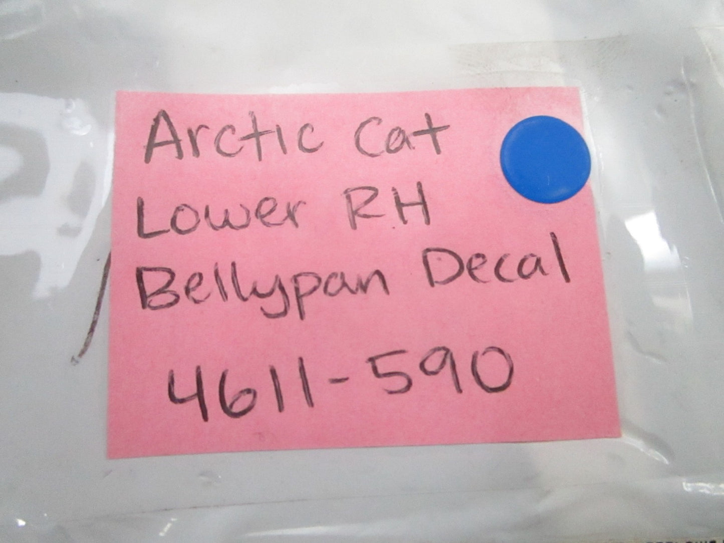 *NEW OEM* 0810 Arctic Cat Lower RH Bellypan Decal 4611-590