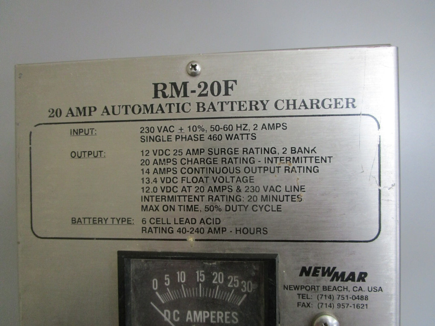 *NEW* 0820 NewMar 20 AMP Automatic Battery Charger RM-20F