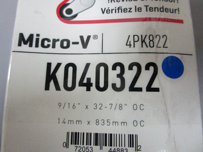 NEW K040322 Gates Micro-V 9/16" x 32 ⅞" Serpentine Belt 0720