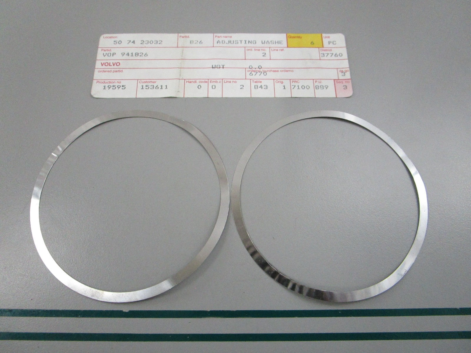 NEW OEM (LOT OF 2) 941826 Volvo Penta Shim 0810