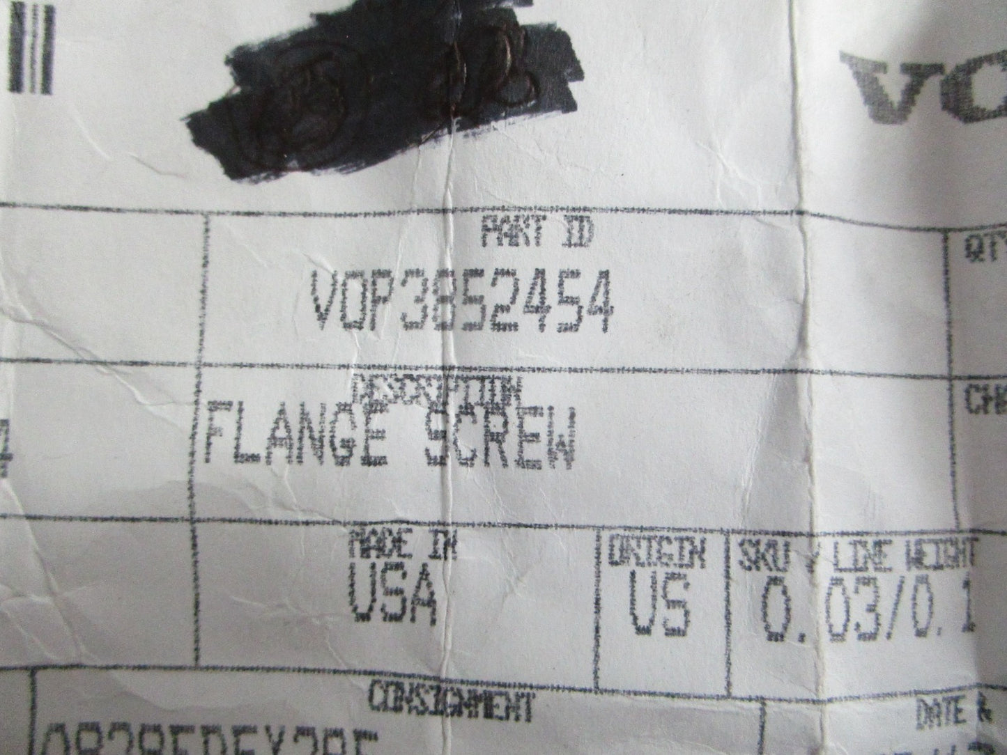 NEW OEM (LOT OF 4) 3852454 Volvo Penta Screw 0820