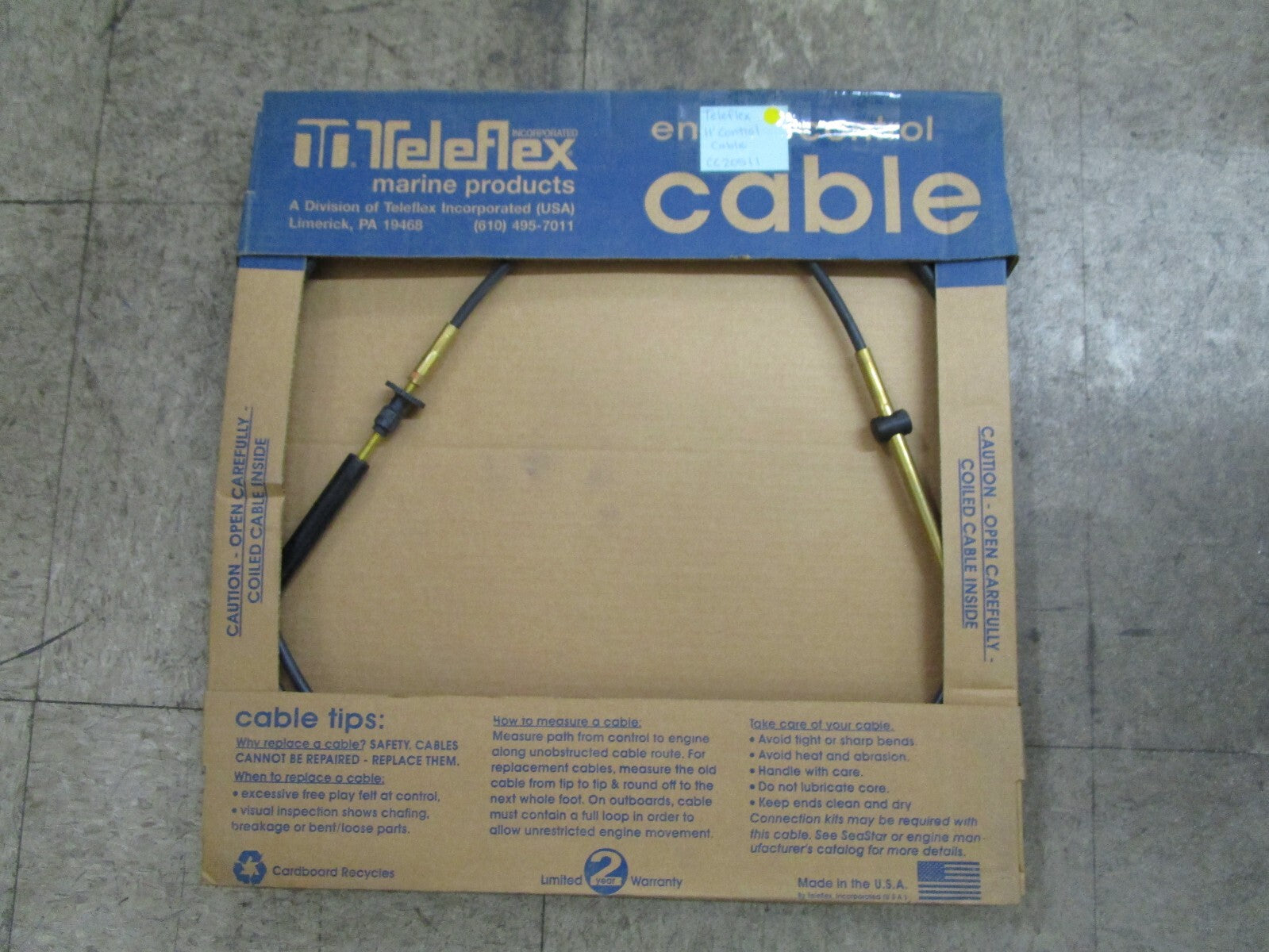 *NEW* 0820 Teleflex 11' Control Cable CC20511