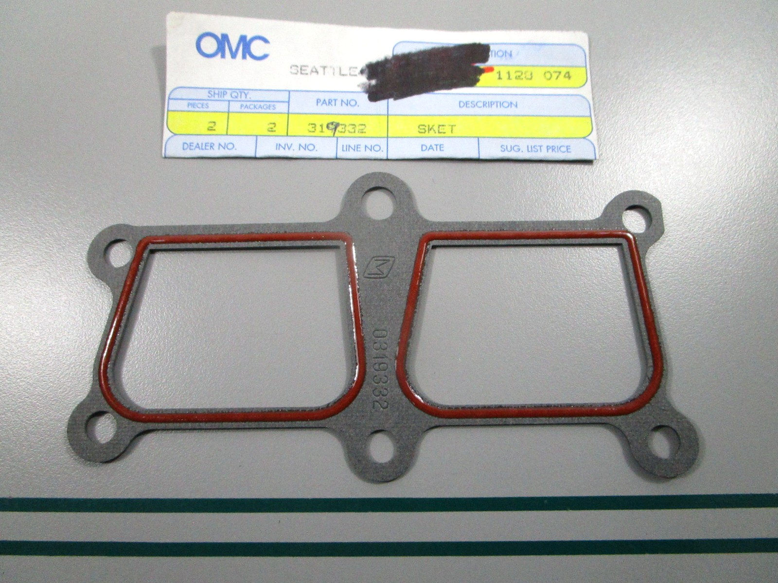 NEW OEM 319332 0319332 OMC Johnson Evinrude Gasket 0810