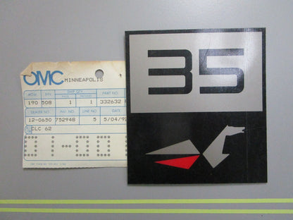 *NEW OEM* 0810 OMC Johnson Evinrude Decal 332632 0332632