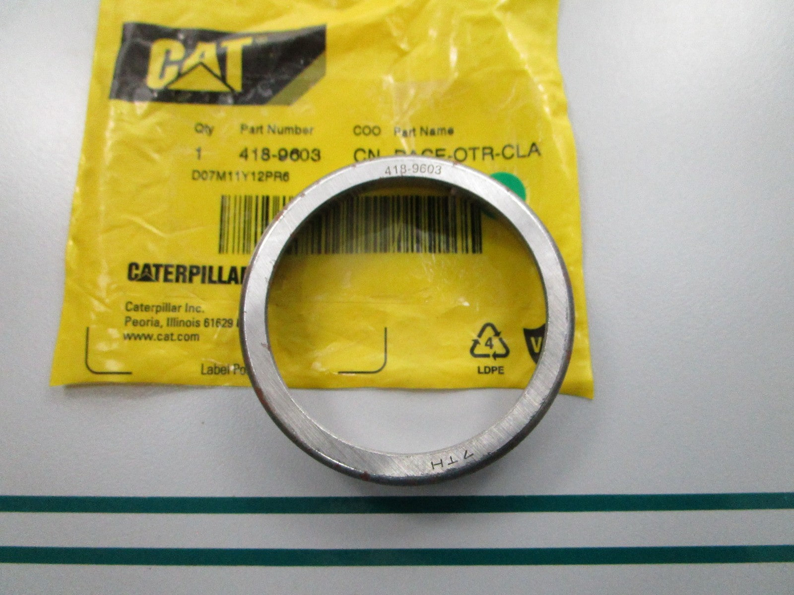 NEW OEM 418-9603 CAT Bearing Cup 0810