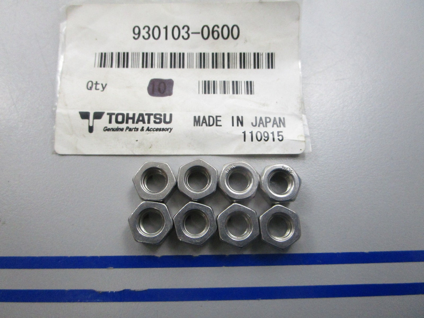 NEW OEM (LOT OF 8) 930103-0600 Tohatsu Nut 0810