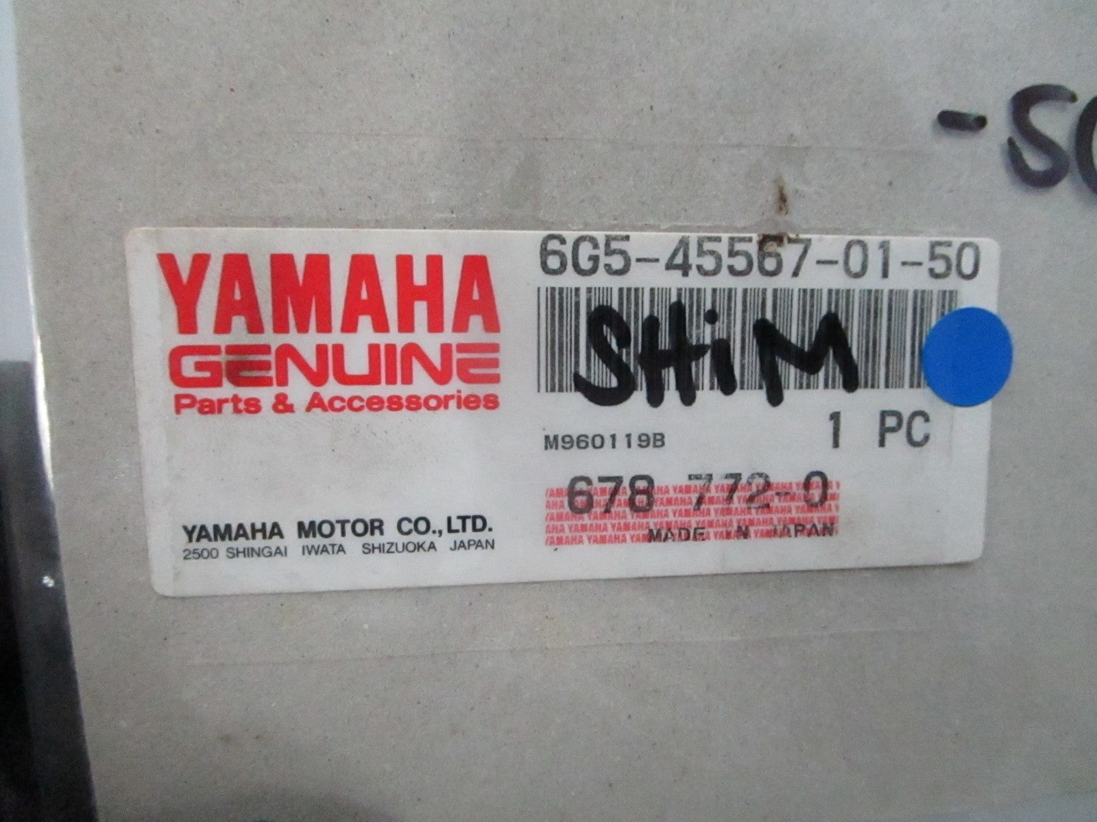 *NEW OEM* 0810 Yamaha Shim 6G5-45567-01-50