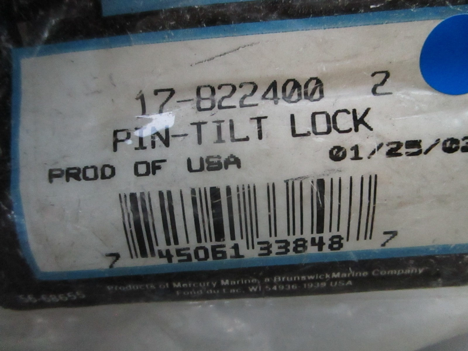 *NEW OEM* 0810 Mercury Quicksilver Tilt Lock Pin 17-822400 2