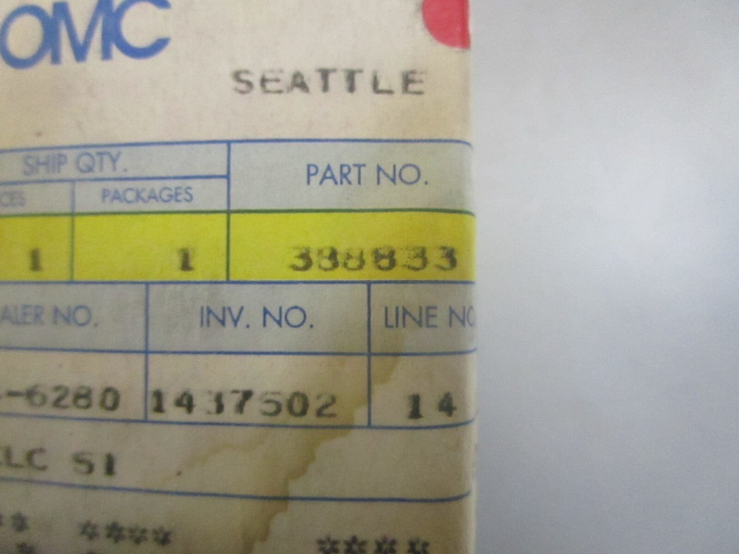 *NEW OEM* 0810 OMC Johnson Evinrude Fuel Pump & Screw 388833 0388833