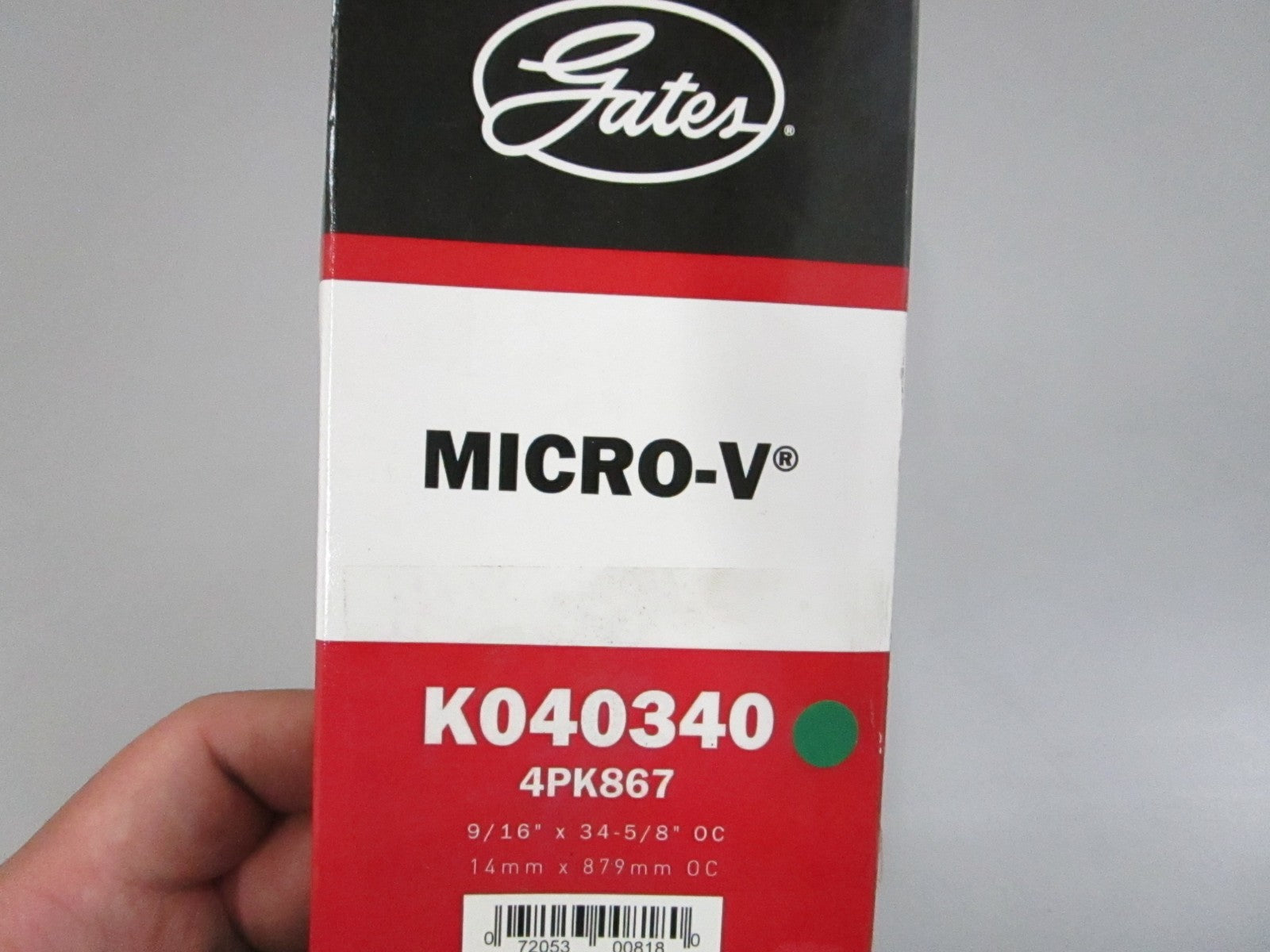 Gates K040340 Micro-V Serpentine Belt 4-Rib 34.6in NEW 0810