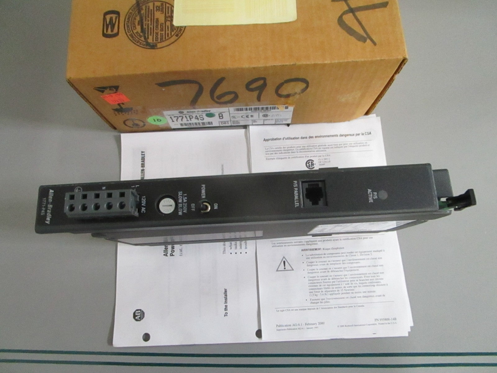 Allen-Bradley 1771-P4S PLC-5 Power Supply 120VAC 8A 5VDC Ser B NEW OEM 0820