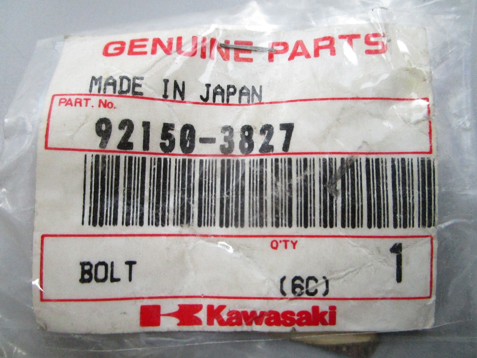 NEW OEM Kawasaki 92150-3827 Bolt 0810