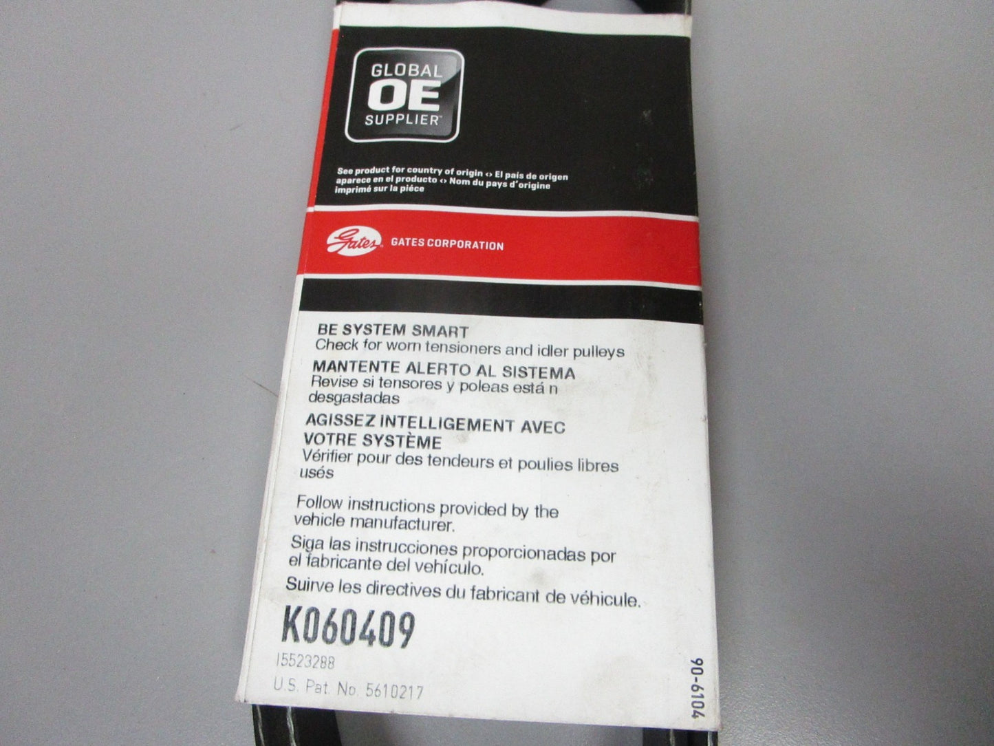 NEW K060409 Gates Micro-V 13/16" x 41 ½" Serpentine Belt 0720