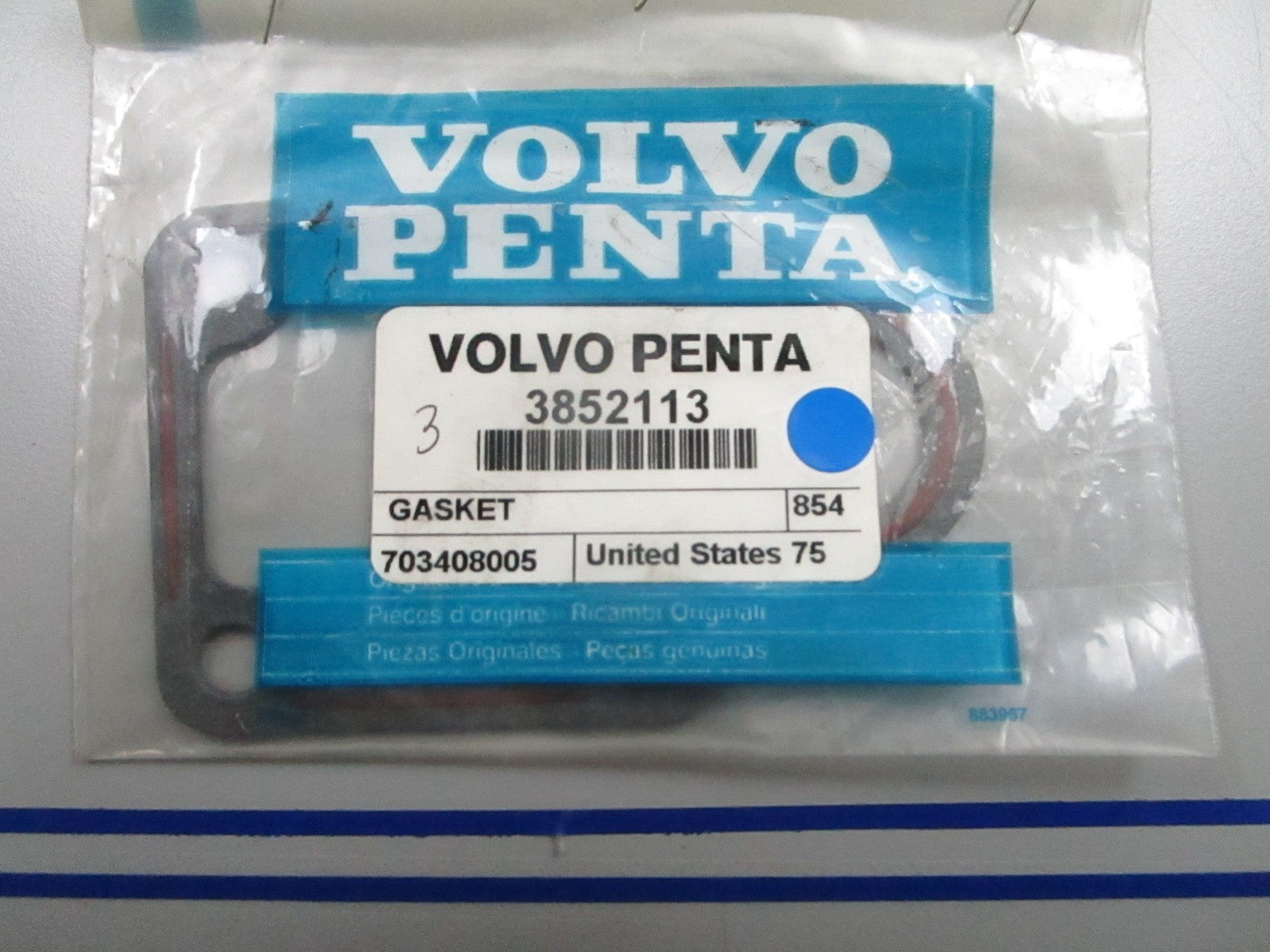 *NEW OEM* 0810 Volvo Penta Gasket 3852113