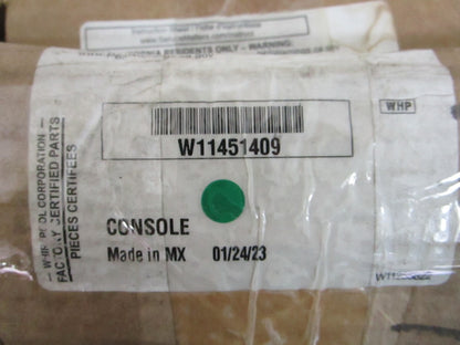 Whirlpool NEW OEM Black Glass Console W11451409 NOS Genuine Factory Part 0820