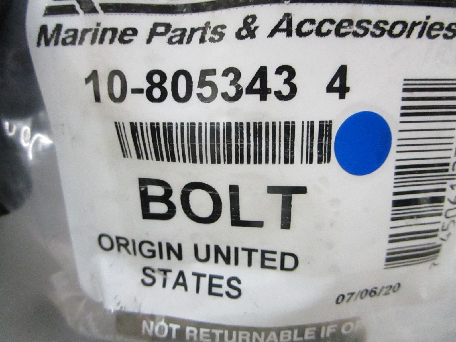 *NEW OEM* 0810 Mercury Quicksilver Bolt 10-805343 4