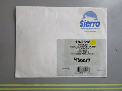 *NEW OEM* 0750 Sierra GASKET CIRCULATION PMP TO CYL PUMP Replc. Volvo 430017-4