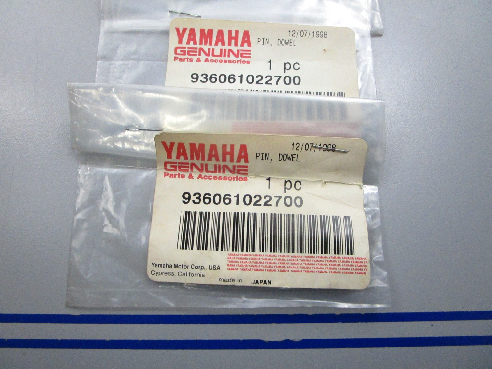 NEW OEM (LOT OF 2) 93606-10227-00 Yamaha Dowel Pin 0810